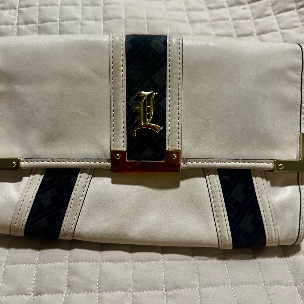 Elegant White and Black Clutch